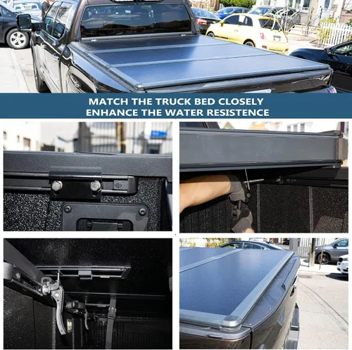 Vista 6 de Cubierta Rígida Tri-Fold para Caja de Camioneta Compatible con Chevy/GMC Silverado/Sierra 1500(2007-2026) 2500 3500 HD(2007-2019), Funciona