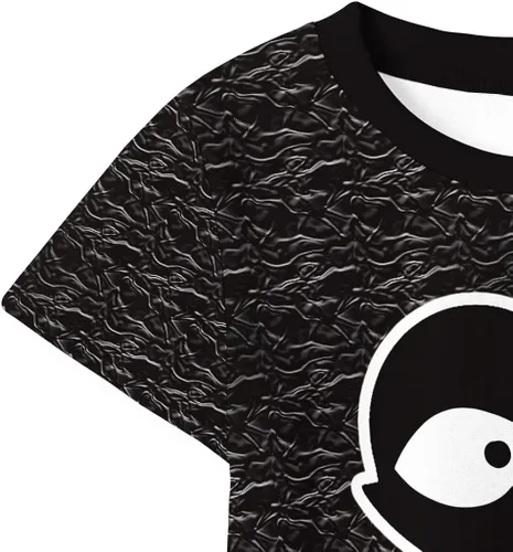 Vista 4 de Camiseta de manga corta con diseño de monstruo de terror para niños, diseño de dibujos animados, para niños de 4 a 12 años