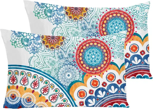 Vista 33 de YIYEA Juego de 2 fundas de almohada estándar de microfibra ultra suave de doble cepillado, fundas de almohada estándar, fundas de almohada florales