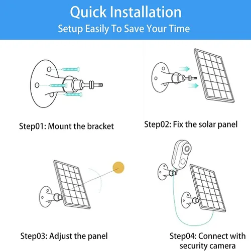 Vista 8 de Panel solar mejorado de 5 V 6 W para cámara de seguridad, compatible con Eufycam 2C/2C Pro/2/2 Pro/E20/E40/E, con puerto micro USB, adaptador USB-C