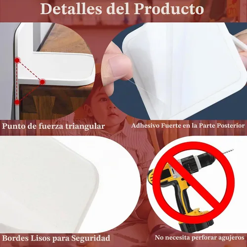 Vista 4 de Paquete de 12 estabilizadores para corralitos de juegos antipunta, anclajes de muebles, bases adhesivas para corralitos de bebé, corrales de perro