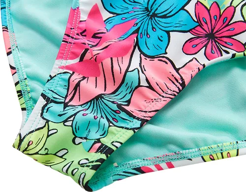 Vista 6 de M2C Conjunto de bikini de dos piezas para niñas con tirantes cruzados, Arco iris