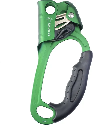 Vista 16 de Ascensor de mano CE, equipo de engranaje de rapel de 308.6 lbs con mango de goma ergonómico para arbolista de árboles de escalada en roca