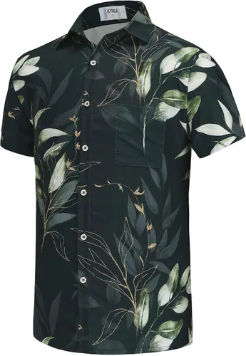 Vista 131 de KYKU - Camisa hawaiana funky para hombre, ropa tropical para vacaciones en Palm Beach