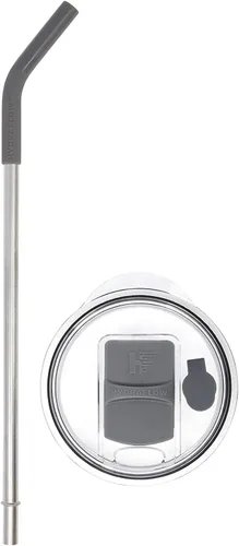 Vista 4 de HYDRAFLOW Capri - Vaso de 30 onzas con popote – Vaso aislado al vacío de triple pared – Vaso aislado al vacío – Vaso de acero inoxidable – Vaso