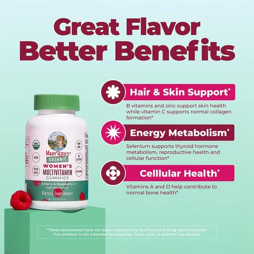 Vista 5 de MaryRuth Organics Multivitamínico para mujeres 14 Gomitas multivitamínicas para mujeres para apoyo inmunológico Salud de la piel Sin azúcar
