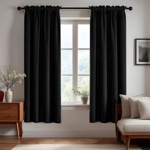 Vista 122 de Deconovo Cortinas opacas, aislamiento térmico, dobladillo para barra, reducción de ruido, certificado Oeko-TEX, cortinas de oscurecimiento