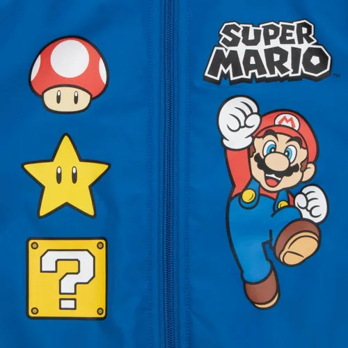 Vista 3 de Nintendo Super Mario Bros - Chaqueta de bombardero para niños, chaqueta universitaria con cremallera para niños y niños pequeños