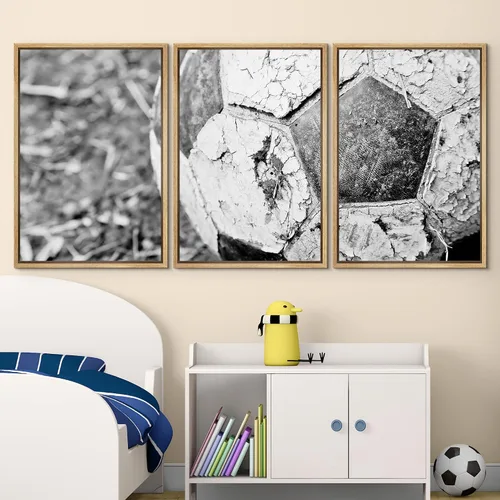 Vista 459 de wall26 Lienzo enmarcado para pared, juego de arte de primer plano, detalles de costuras de béisbol, atletas deportivos, fotografía, moderno