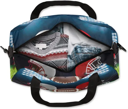 Vista 6 de Bolsas de lona para niños y niñas, adolescentes, bolsa de gimnasio deportiva para fines de semana, viajes, gimnasia, baile, ballet, casco de fútbol