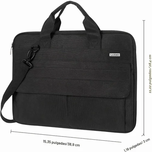 Vista 8 de LANDICI Bolsa para Laptop Funda de Transporte de 15.6 Pulgadas con Correa para el Hombro, Funda Delgada Impermeable para Computadora Compatible