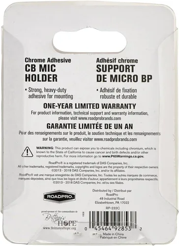 Vista 6 de RoadPro Soporte para micrófono CB cromado RP-232C