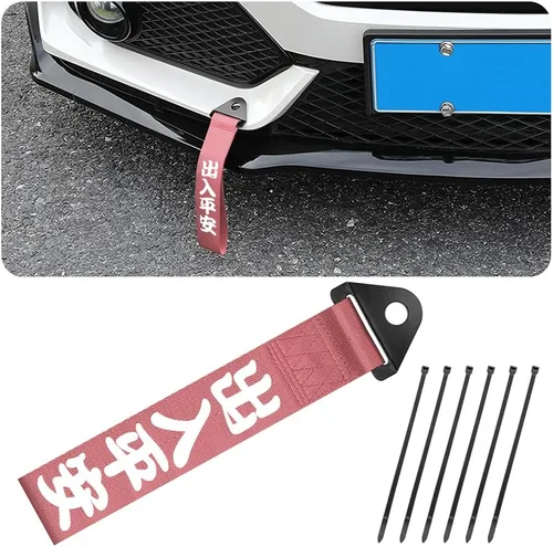 Vista 8 de AICEL Correa de remolque para carreras de autos, cuerda de tracción decorativa de nylon de alta resistencia estilo JDM deportivo, correa de remolque