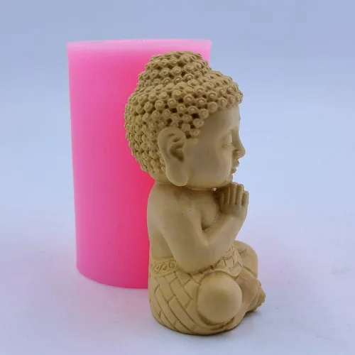 Vista 4 de Molde de vela de Buda, versión mejorada, molde de cera perfumada, moldes de silicona hechos a mano para decoración de manualidades de yeso de resina