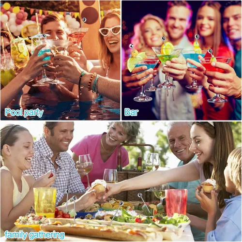 Vista 11 de PECULA 30 palillos de cóctel, brochetas de aperitivo de acero inoxidable, pinchos de cóctel lavables y reutilizables, palillos de dientes