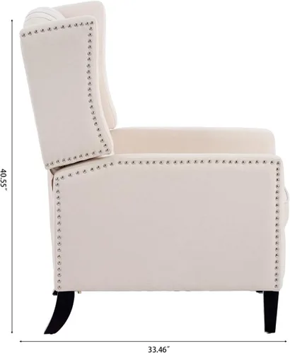 Vista 6 de TRIPLE TREE Silla decorativa, silla reclinable de terciopelo copetudo, sofá individual, cómodo sofá reclinable, silla de sala de estar, sillón
