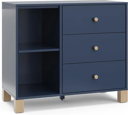Vista 24 de Storkcraft California - Cómoda de 3 cajones con cambiador, color negro/madera flotante
