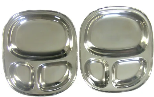Vista 6 de Bandeja para niños - Juego de 2 bandejas divididas de acero inoxidable