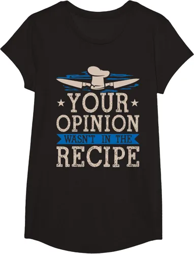 Vista 4 de Cooking Your Opinion Wasnot In The Recipe Chef Cook Baker - Camiseta, Negro, S