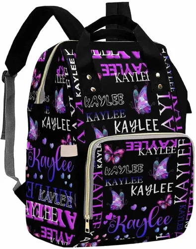 Vista 18 de Artsadd Bolsos para pañales personalizados con nombre, mochila monograma, regalos para baby shower, pattern 01, Tamaño único, Mochilas Daypack