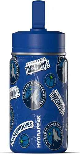 Vista 10 de Hydrapeak x NBA Botella de agua mini de 14 onzas oficialmente licenciada de los Atlanta Hawks para niños con tapa con popote y asa, reutilizable