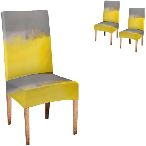 Vista 65 de TOMWISH Juego de 2 fundas para sillas de comedor, color turquesa y gris, fundas elásticas para sillas Parsons, de elastano, lavables, protectores