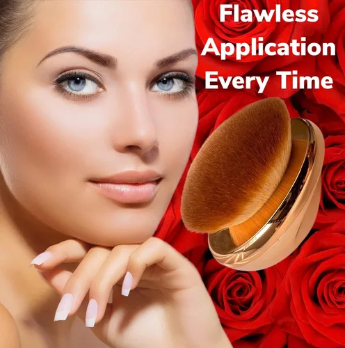 Vista 9 de Brocha de base Maquillaje de palma suave Kabuki Cúpula en forma de cara Cuerpo Shimmer Oil SPF Blush Bronzer Highlighter Mezcla Auto-bronceador