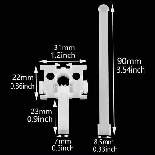Vista 6 de Kit de soporte para reparación de persianas verticales, 10 piezas, color blanco