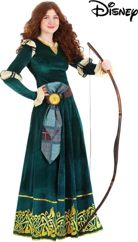 Vista 4 de Disney Pixar Brave Merida Costume for Women, Premium Merida Dress Outfit for Disney Princess Cosplay & Halloween