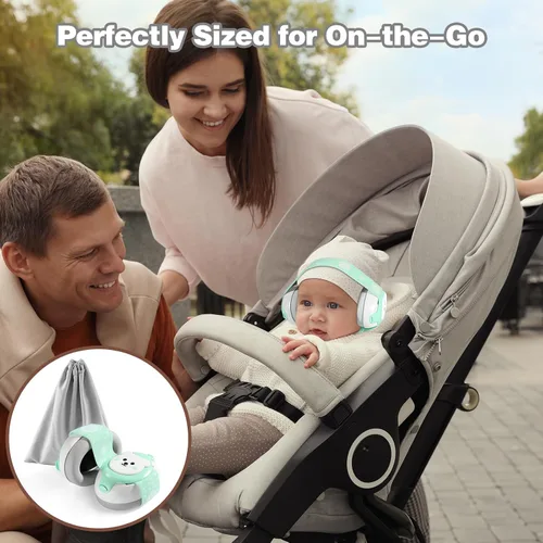 Vista 6 de Orejeras para bebé, Auriculares para bebés con cancelación de ruido, protección auditiva infantil con diadema ajustable, auriculares para bebés a