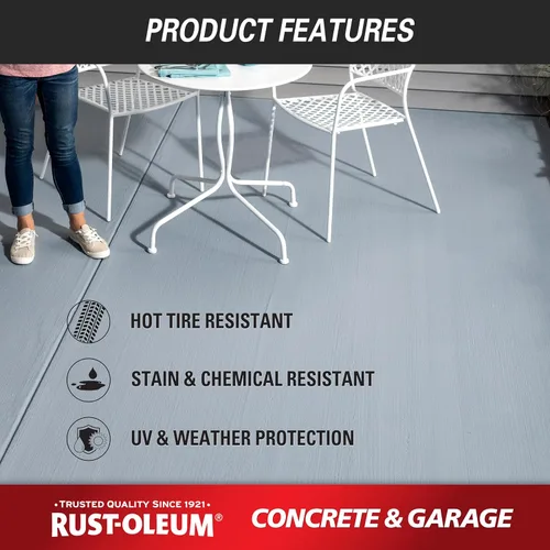 Vista 18 de Rust-Oleum 225359-2PK - Pintura e imprimación para pisos de concreto y garaje, galón, gris armadura satinada, paquete de 2