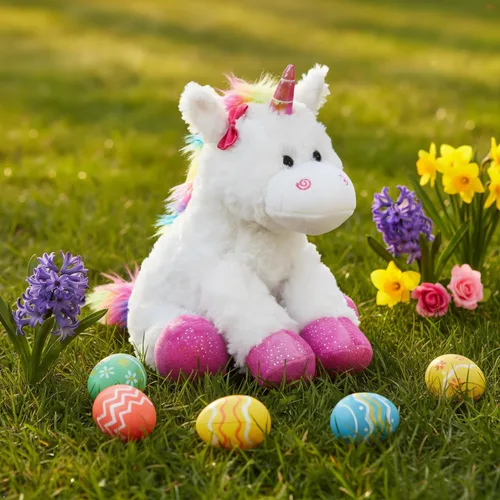 Vista 5 de Peluche de unicornio multicolor, de The Petting Zoo (10 pulgadas)