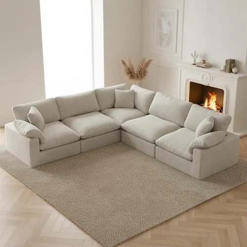 Vista 51 de Sofá modular modular con asiento profundo extra cómodo, sofás modernos negros para sala de estar, apartamento, oficina, espacio pequeño