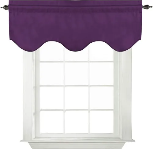Vista 18 de Turquoize - Cenefa opaca para ventanas de cocina/baño/sala de estar/dormitorio con aislamiento térmico, cenefa festoneada con bolsillo para Aqua