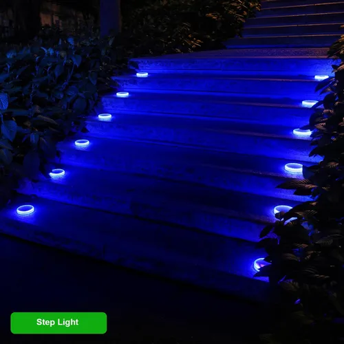 Vista 10 de YiLaie Luces Solares Azules para Muelle al Aire Libre Impermeables, Luces de Advertencia para Entrada Solares para Embarcaciones (Paquete de 4)