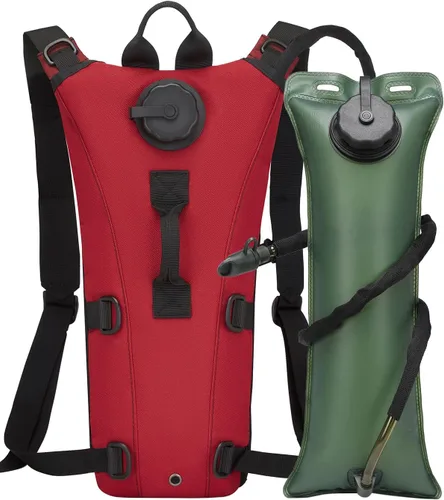 Vista 6 de Mochila Táctica de Hidratación Militar con Bolsa de Agua de 3L, Portador de Vejiga de Agua Impermeable para Correr, Trotar, Ciclismo, Senderismo