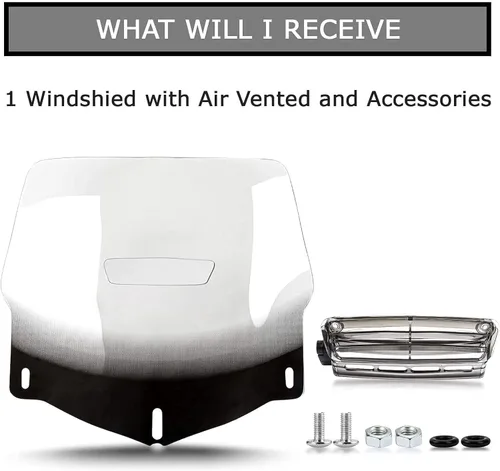 Vista 7 de PSLER Parabrisas de motocicleta con ventilación de aire para Goldwing GL1800 2001-2017 (limpio)