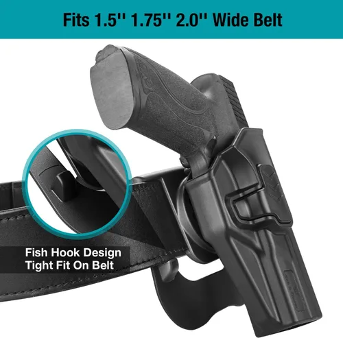 Vista 4 de Funda Taurus TH9 TH9C, funda OWB para pistola Taurus TH9/TH9C de 0.354 in, retención de nivel II con liberación de dedo índice, paleta ajustable
