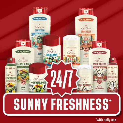 Vista 10 de Old Spice Desodorante antitranspirante Dry Feel para hombres, Summerdudes, protección 24/7 contra el sudor y el olor, frescura soleada 24/7 y aroma