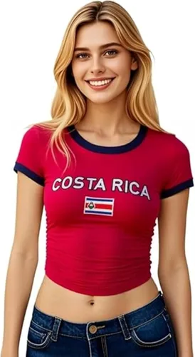 Vista 11 de Colombia Baby Tee Verano Crop Tops Y2k Ropa México Jersey 90s Graphic Tee 2000s Salir