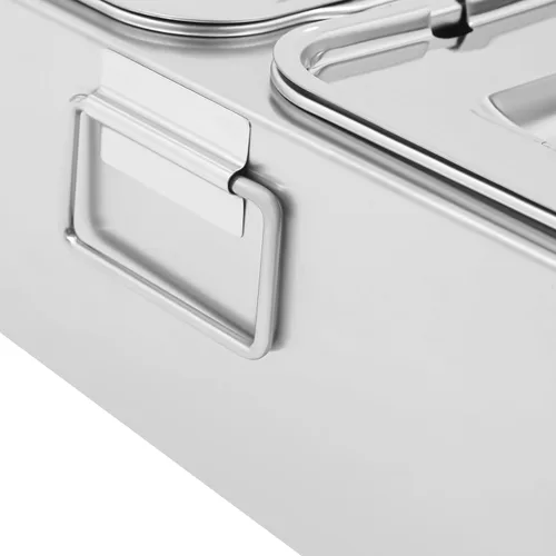 Vista 9 de Recipientes de condimentos de acero inoxidable, 6 estaciones de cobertura de pizza de 2.4 L, para preparar ingredientes y coberturas, recipientes