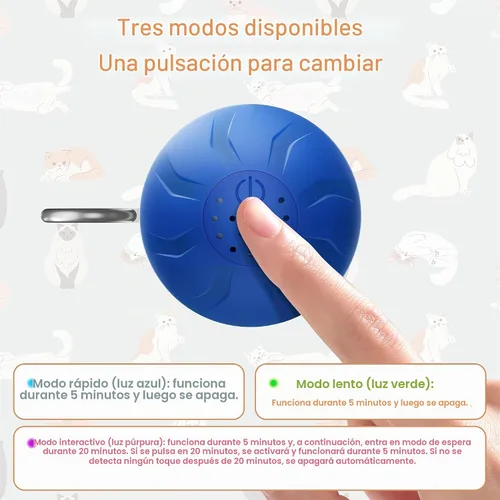 Vista 5 de Speedy 2.0 Tail - Juguetes interactivos para gatos adultos aburridos de interior, bolas de juguete automáticas recargables para gatos que se mueven