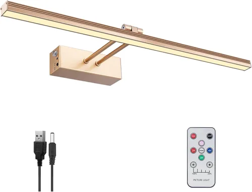 Vista 16 de FUNCHDAY Luz para Cuadros, Luces de Arte a Batería para Pared, Luz Inalámbrica con Control Remoto para Pinturas con Temporizador y Regulable