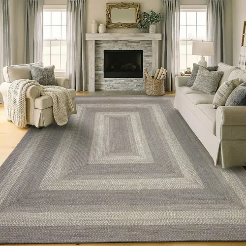 Vista 70 de Homespice Alfombra ovalada trenzada de yute de hoja ámbar, ideal como Hoja de ámbar