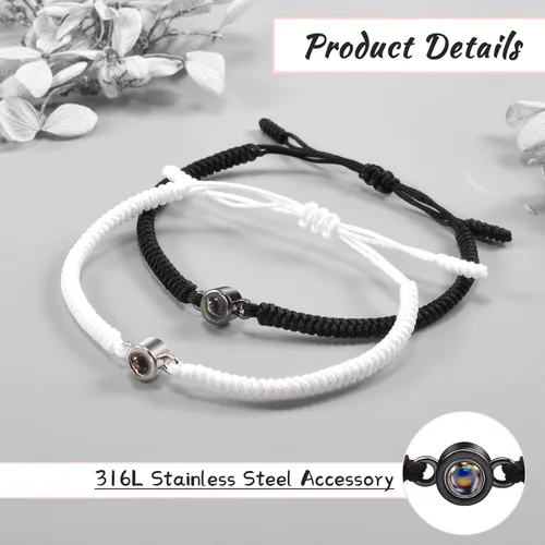 Vista 5 de Pulseras PZXHRY para pareja, mejores amigos, madre e hija, amistad, pulsera a juego para él, ella, mejor amiga, mamá, hija, cumpleaños, Navidad