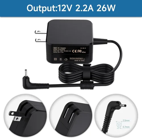 Vista 2 de PA-1250-98 Cargador adaptador de CA para Samsung 11.6" Chromebook Cargador 3 y 2 303c 500c 503c XE500C13 XE501C13 XE500C12 XE303C12 XE503C12