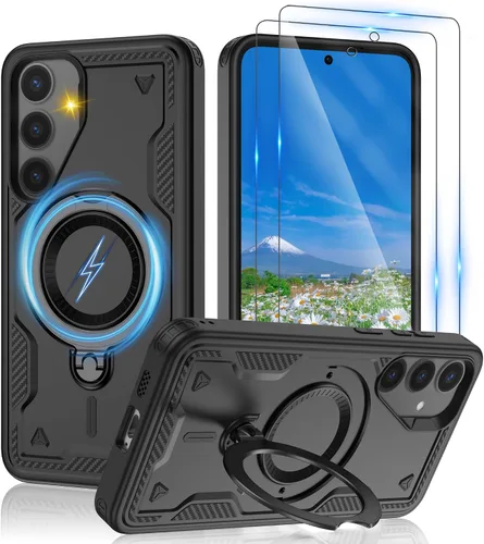 Vista 76 de Gritup fro Funda para Google Pixel 9A, funda protectora magnética de grado militar compatible con Mag-Safe, 2 protectores de pantalla HD, soporte