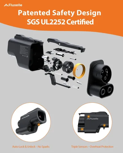 Vista 2 de Adaptador de EV NACS a CCS, Certificado UL2252 500A/1000V Adaptador de Carga Rápida con Interbloqueo, Compatible con Supercargadores Tesla