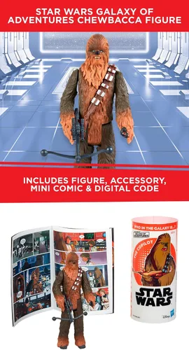 Vista 3 de STAR WARS Figura de Chewbacca y mini cómic de Galaxy of Adventures