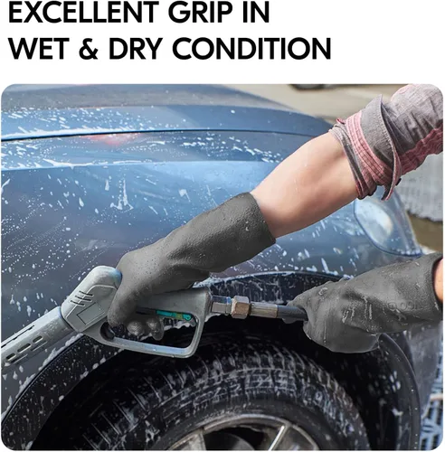 Vista 6 de Vgo... Men's Work Gloves,Abrasion & Tear Resistant,for Construction, Cement, Sewage, Drain Cleaning & Rough Tasks(TP1117)